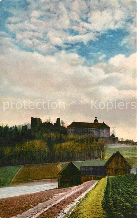 Frauenstein Sachsen Schloss Erinnerungskarte Sportheim Jaegerhof Photochromie Se
