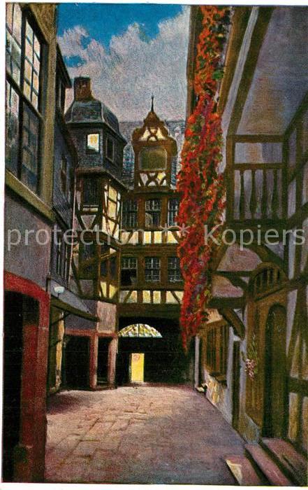 Frankfurt Main Roemer Hoefchen im Hause Wannebach Altstadt Liebig Kuenstlerkarte