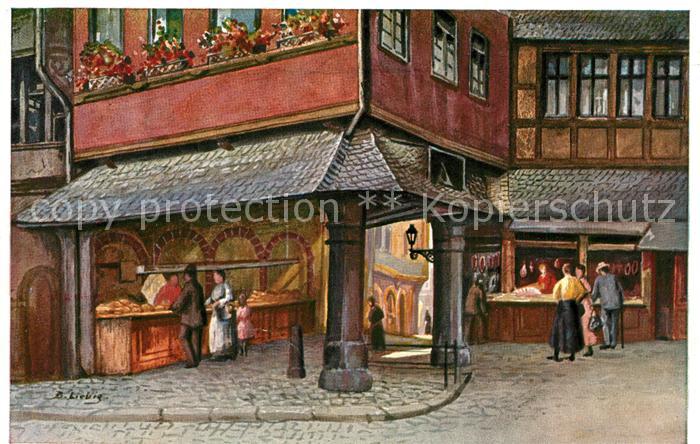 Frankfurt Main Schirne Altstadt Liebig Kuenstlerkarte