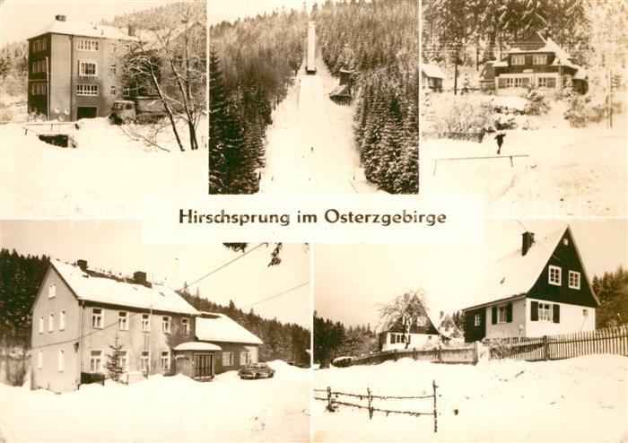 Hirschsprung Teilansichten Wintersportplatz Handabzug