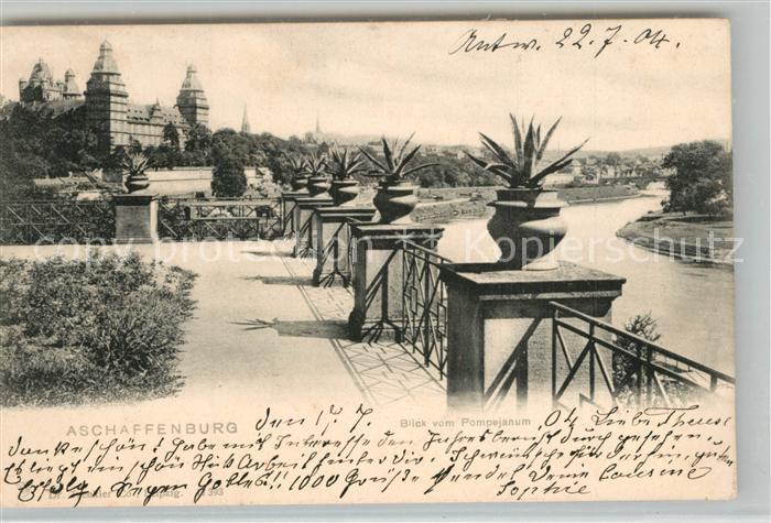Aschaffenburg Main Blick vom Pompejanum
