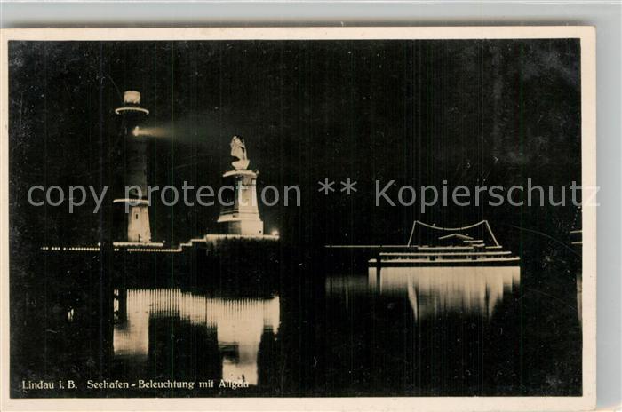Lindau Bodensee Seehafen Beleuchtung mit Allgaeu