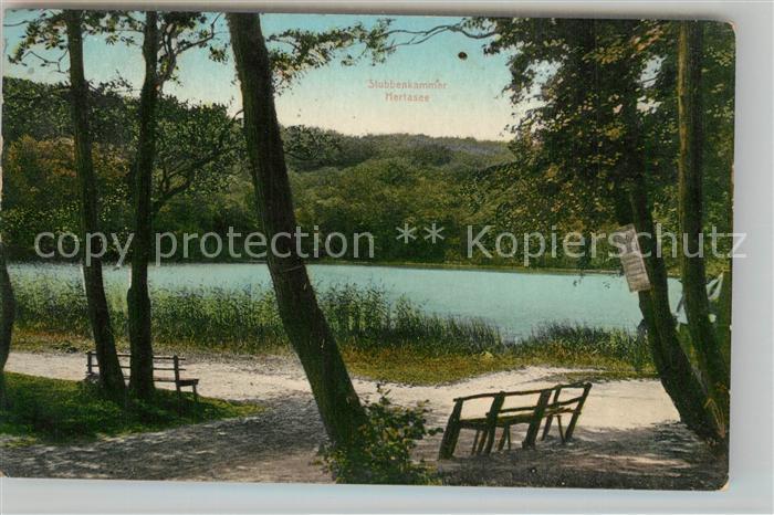 Stubbenkammer Ruegen Uferpartie am Hertasee