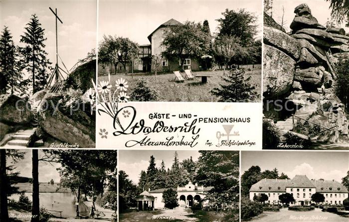 Alexandersbad Bad Pension Waldesruh Gipfelkreuz Haberstein Badeweiher Brunnen Ma