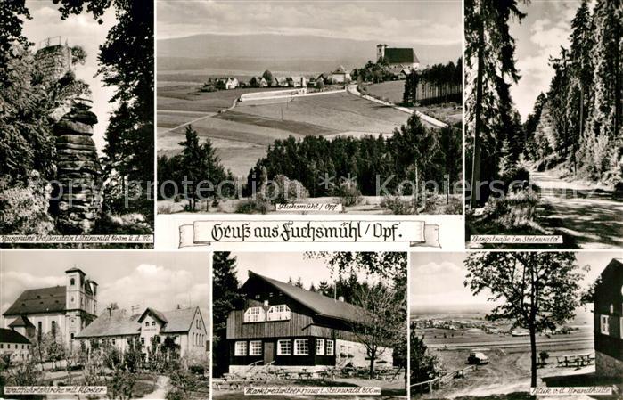 Fuchsmuehl Burgruine Weissenstein Panorama Bergstrasse Kloster Marktredwitzer Ha