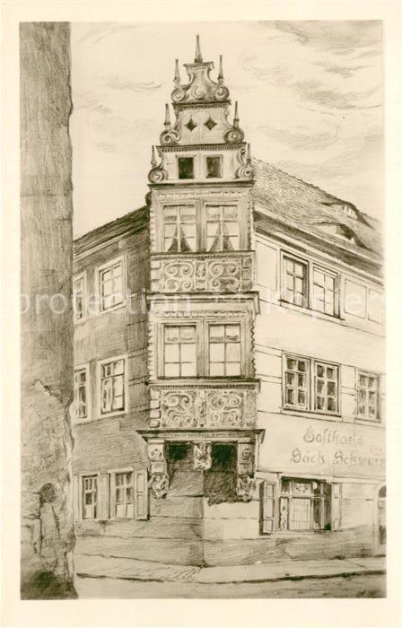 Pirna Elbe Sachsen Teufelserker Zeichnung