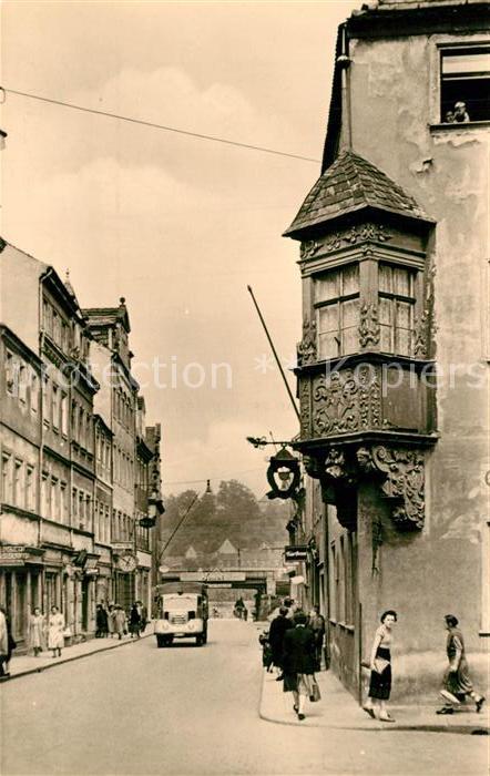 Pirna Elbe Sachsen Karl Marx Strasse mit Engelserker