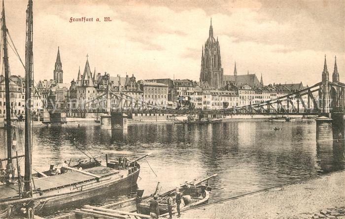 Frankfurt Main Mainpartie mit Dom