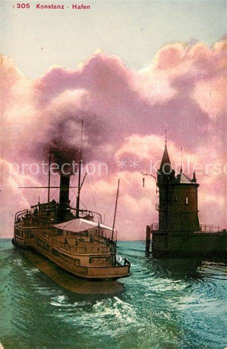 Konstanz Bodensee Dampfschiff Hafenausfahrt