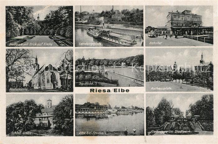 Riesa Sachsen Stadtpark Landungsplatz Bahnhof Klosterkirche Stadtbad Rathausplat