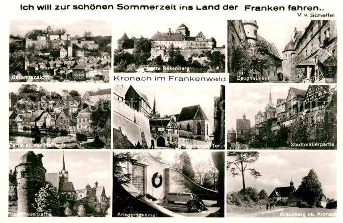 Kronach Oberfranken Total Veste Rosenberg Zeughaushof Hasslachpartie Bamberger T