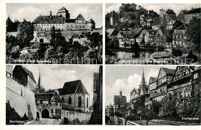Kronach Oberfranken Veste Rosenberg Wasserstrasse Bamberger Tor Stadtgraben