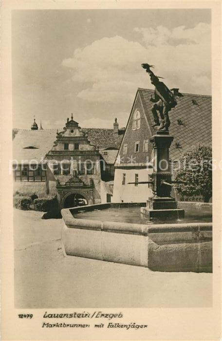 Lauenstein Erzgebirge Falkenjaeger Marktbrunnen