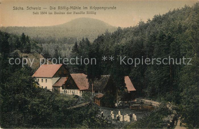 Saechsische Schweiz Roellig Muehle im Krippengrunde