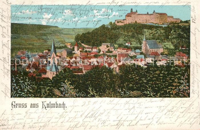 Kulmbach Bayern Stadt mit Plassenburg
