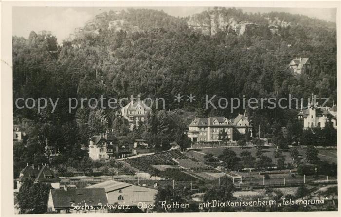 Rathen Saechsische Schweiz mit Diakonissenheim Felsengrund