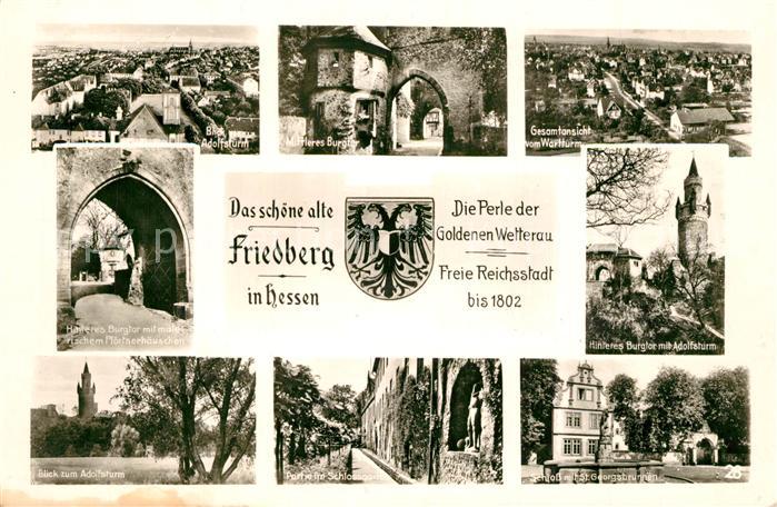 Friedberg Hessen Adolfsturm Mittleres Burgtor Panorama Burgtor Schloss St Georgs