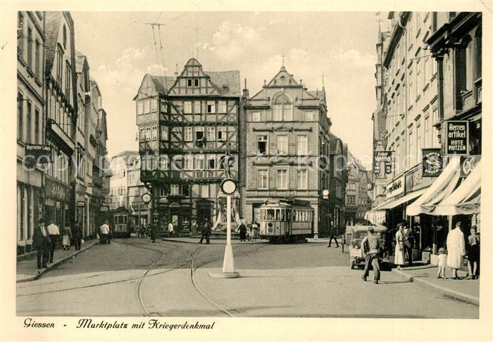 Giessen Lahn Marktplatz mit Kriegerdenkmal