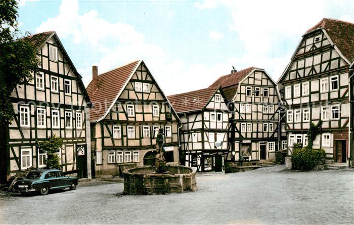 Schlitz Hessen Marktplatz Brunnen Fachwerkhaeuser Altstadt Burgenstadt