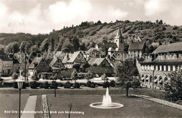 Bad Orb Bahnhofsplatz Blick zum Molkenberg