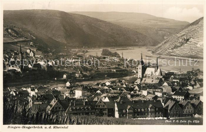 Bingerbrueck Rhein Stadtpanorama Weinberge