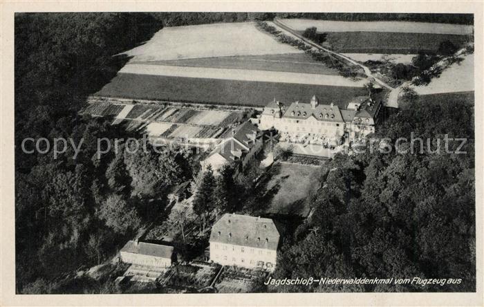 Bingen Rhein Jagdschloss Niederwalddenkmal Fliegeraufnahme