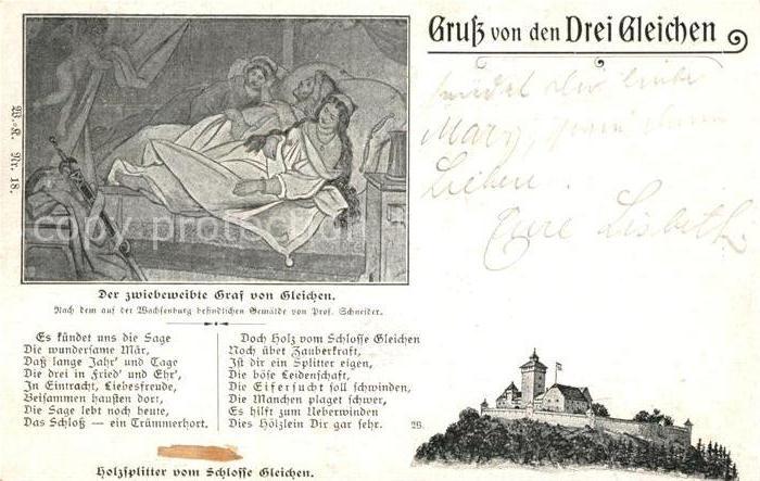 Gotha Thueringen Schloss Gleichen Graf von Gleichen Gemaelde Kuenstlerkarte