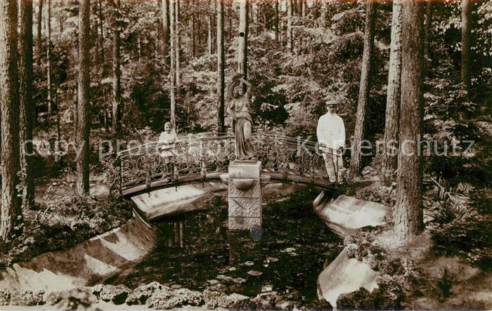 Schlachtensee STEGLITZ-ZEHLENDORF BERLIN Waldpartie Park Statue Bruecke