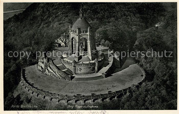 Porta Westfalica Kaiser Wilhelm Denkmal Wittekindberg Fliegeraufnahme