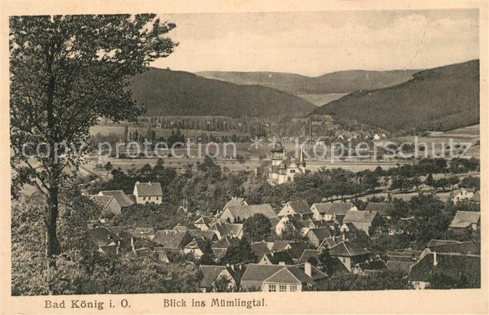 Bad Koenig Odenwald Panorama Blick ins Muemlingtal