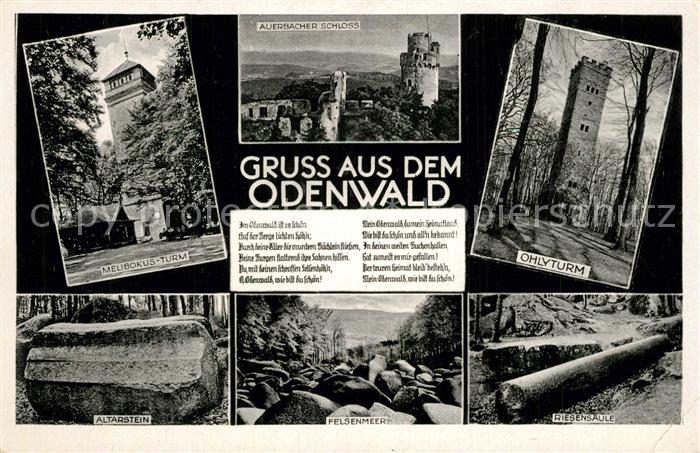Auerbach Bergstrasse Auerbacher Schloss Ohlyturm Melibokus Turm Altarstein Felse