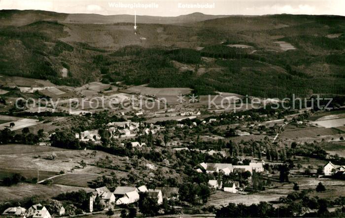 Winterkasten Lindenfels Panorama mit Blick zur Walburgiskapelle Katzenbuckel Fli