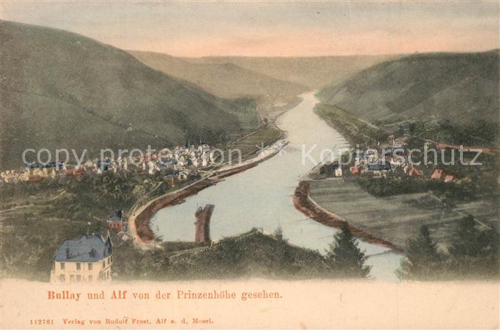 Bullay Mosel und Alf von der Prinzenhoehe gesehen