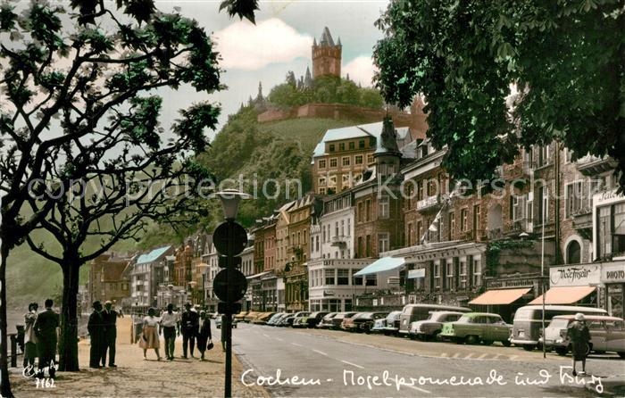 Cochem Mosel Moselpromenade und Reichsburg