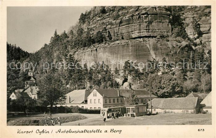 Oybin Sachsen Autobushaltestelle am Berg