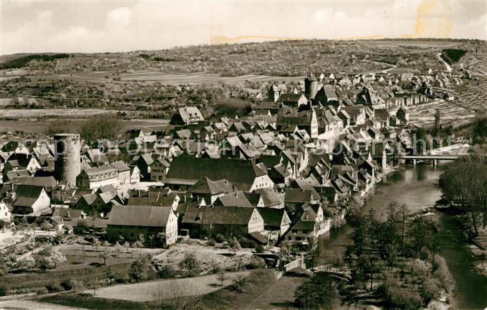 Besigheim Stadtpanorama mit Neckar Fliegeraufnahme