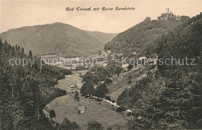 Bad Teinach-Zavelstein Landschaftspanorama mit Ruine Zavelstein