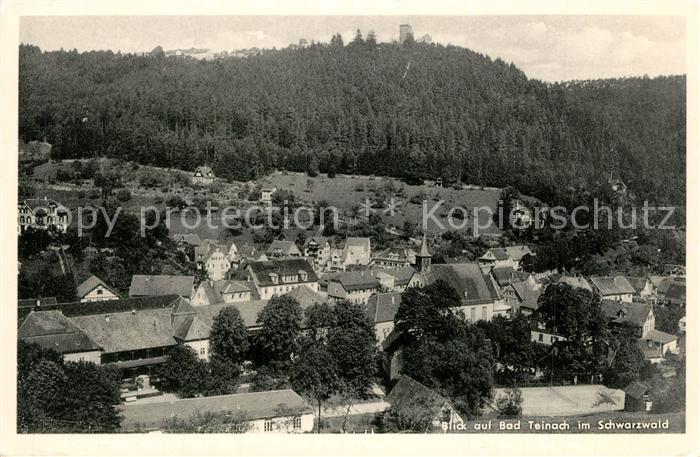 Bad Teinach-Zavelstein Stadtpanorama mit Ruine Zavelstein Schwarzwald