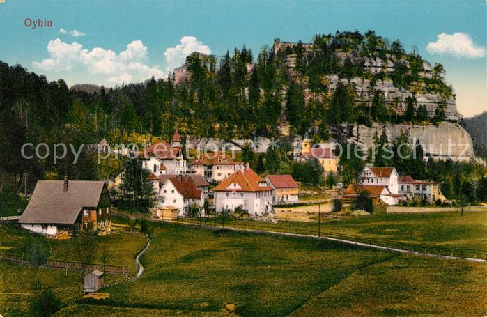 Oybin Sachsen Ortsansicht mit Kirche Berg Oybin