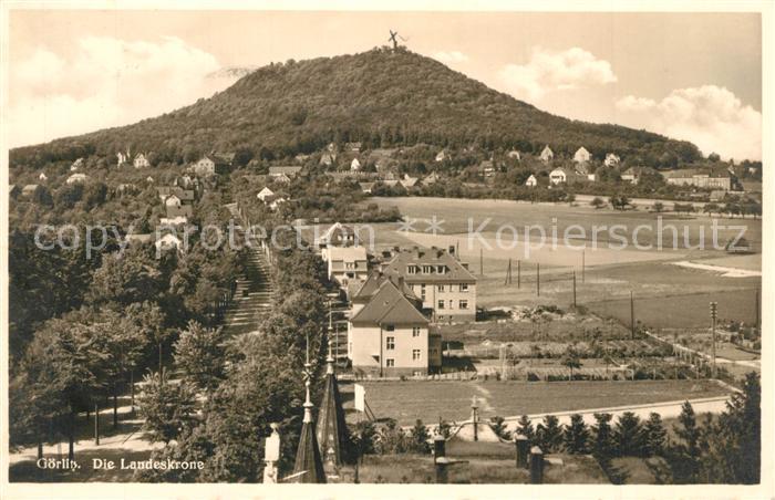 Goerlitz Sachsen Panorama mit Blick zur Landeskrone Wahrzeichen Silesia Karte Nr
