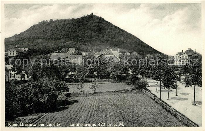Klein-Biesnitz Blick zur Landeskrone Wahrzeichen