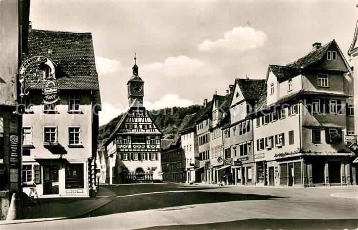 Kuenzelsau Motiv Altstadt mit Rathaus Fachwerkhaus