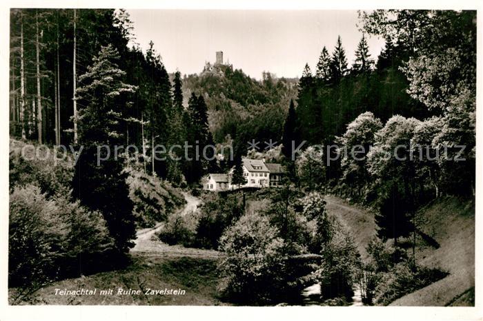 Bad Teinach-Zavelstein Landschaftspanorama Teinachtal mit Ruine Zavelstein
