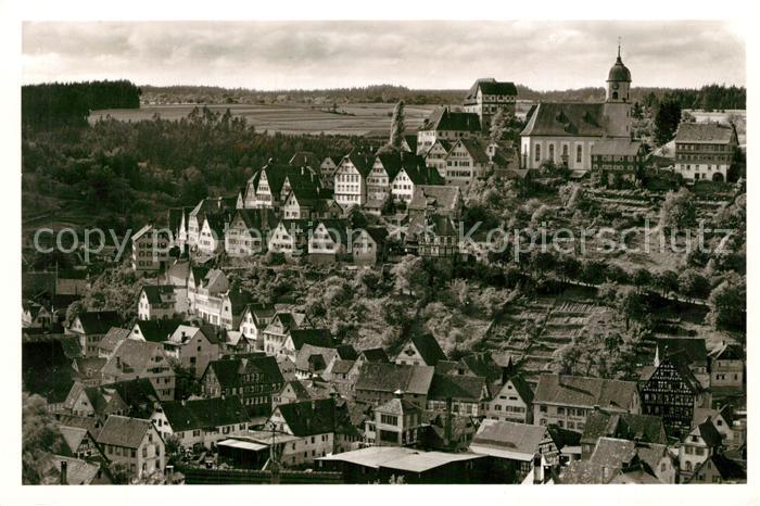 Altensteig Schwarzwald Stadtpanorama mit Kirche