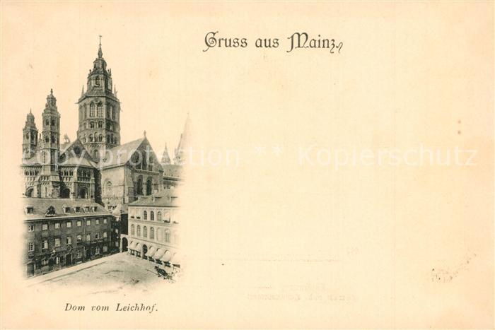 Mainz Rhein Dom vom Leichhof aus gesehen