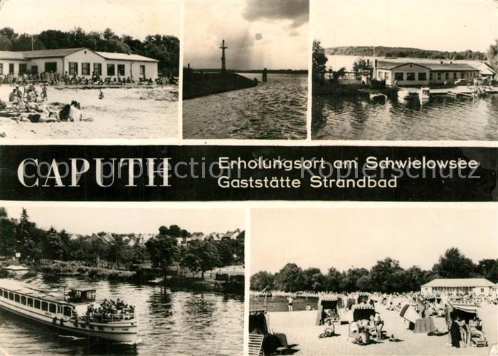 Caputh Gaststaette Strandbad Erholungsort am Schwielowsee Fahrgastschiff Handabz