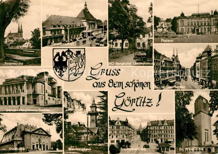 Goerlitz Sachsen Kirche Bahnhof HO Berghotel Landeskrone Postamt Berliner Strass