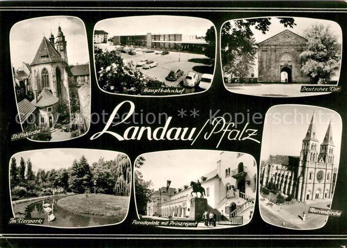 Landau Pfalz Stiftskirche Tierpark Schwaene Bahnhof Deutsches Tor Paradeplatz Pr