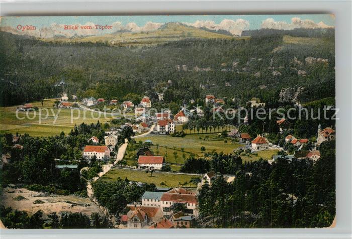Oybin Sachsen Panorama Blick vom Toepfer Zittauer Gebirge