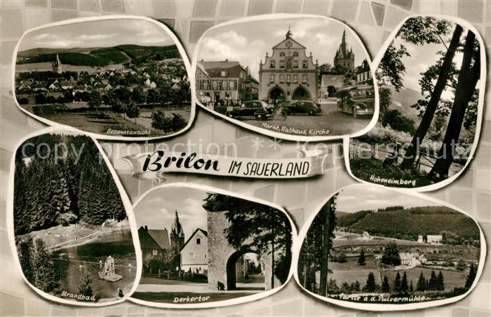 Brilon Hochsauerlandkreis NRW Strandbad Derkertor Markt Rathaus Kirche